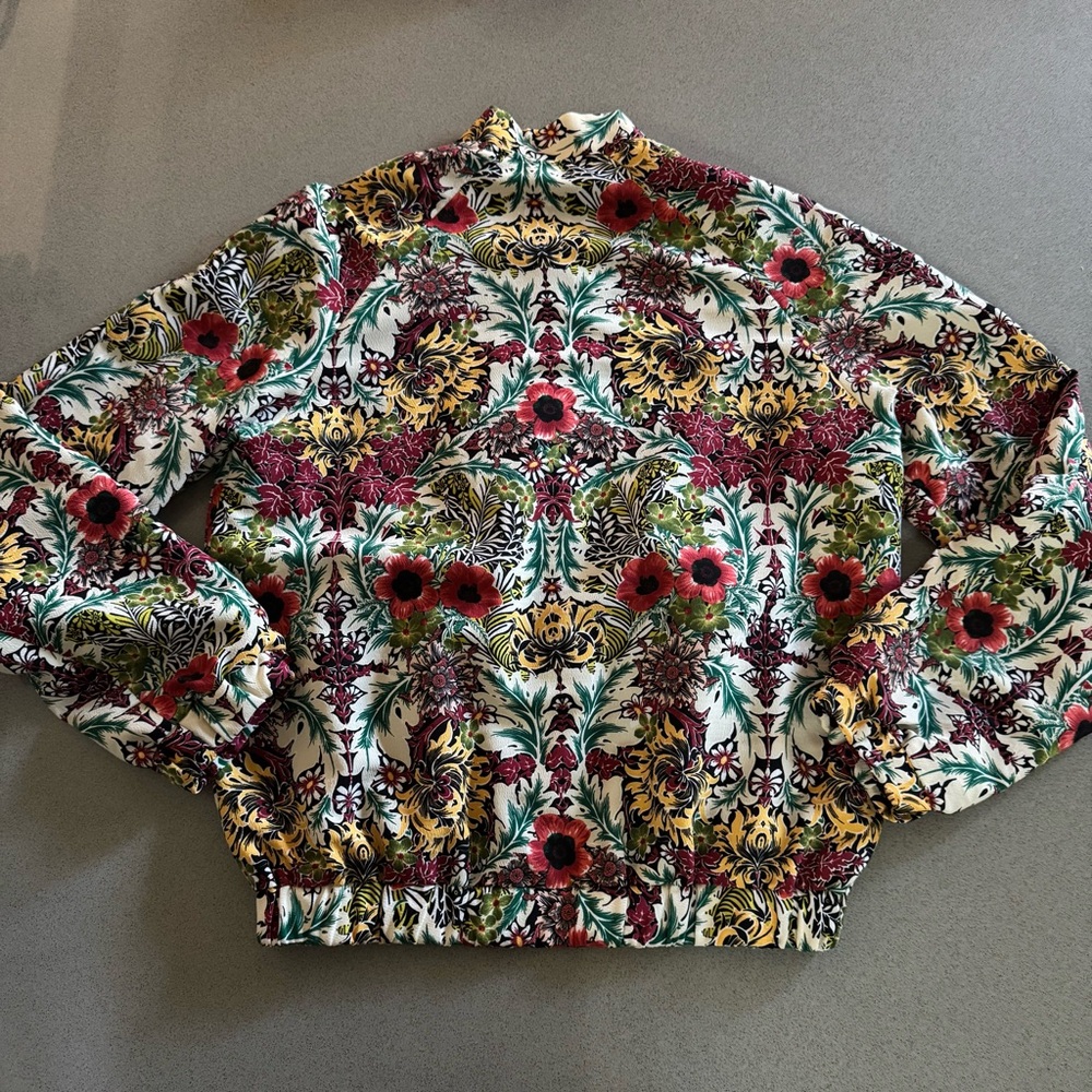 Topshop Floral Bomber Jacket - Picture 2 of 9
